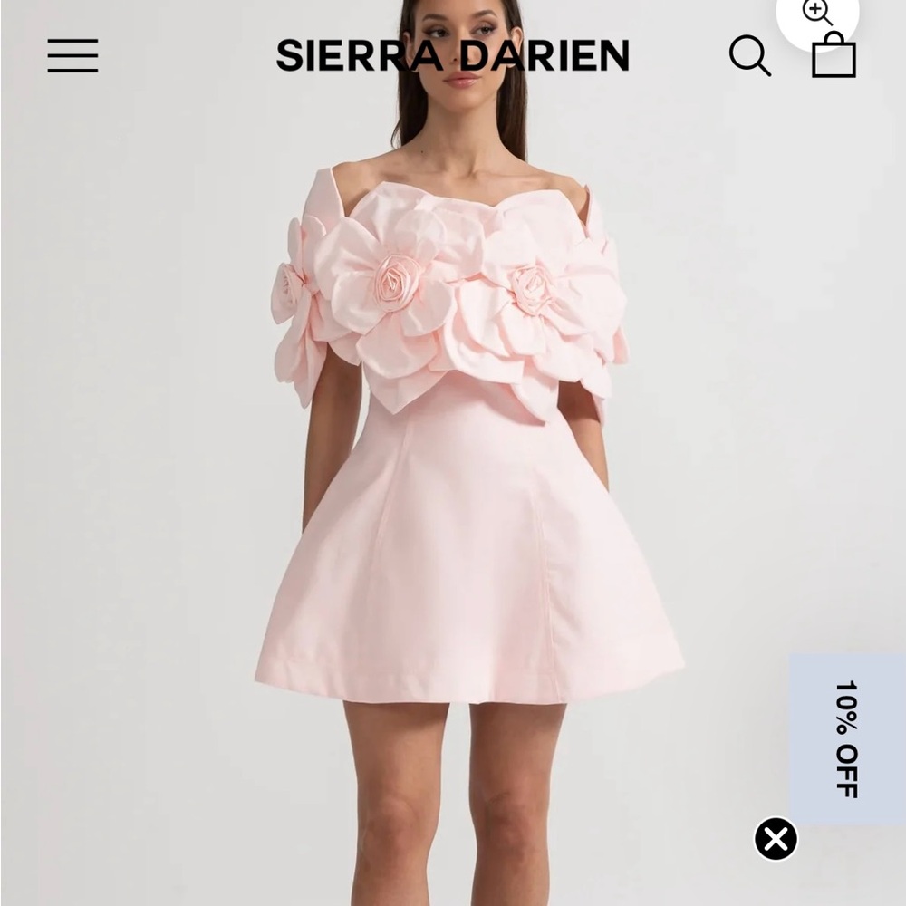 Pink Ruffled Off-Shoulder Mini Dress- Sierra Damien